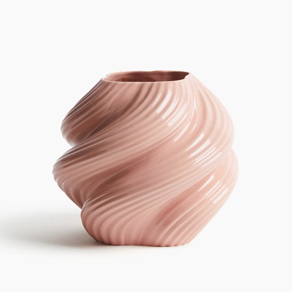 Medium H&M Home Pink Ceramic Vase